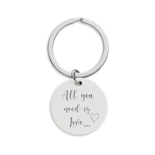 Stainless Steel Round Keychain (Engraving)